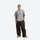 Men's breathable ski jacket with chest zip pockets - coffee brown snow pants with gray tee, for resort and street wear