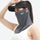Shield UPF50+ ice-silk face mask with sun brim - gray ice-silk face mask with brim on women holding cap, worn front view