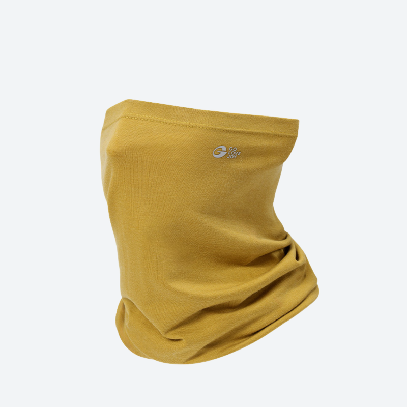 Merino neck gaiter for hiking running and cycling - mustard merino wool neckwarmer tube, for hiking and trail walking