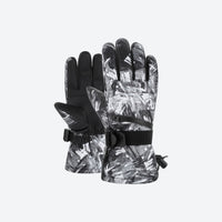 
                  
                    Colorful print ski gloves with leather palm - printed snow gloves pair, for skiing and snowboarding
                  
                