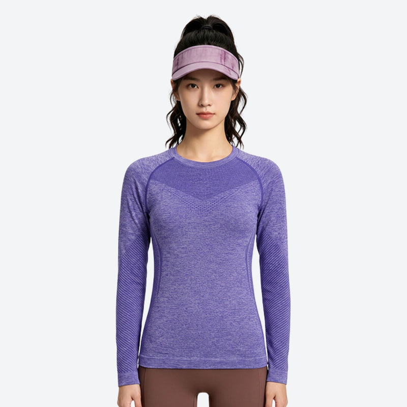 Lightweight moisture-wicking baselayer for outdoor - purple 3D channel quick-dry baselayer, for running and outdoor workouts