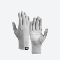 
                  
                    Merino wool thermal gloves for cold weather - gray merino wool thermal gloves, pair front view, for hiking and trail walking
                  
                