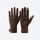 Antibacterial thin gloves for winter sports - brown antibacterial glove liner, pair front view, for hiking and trail walking