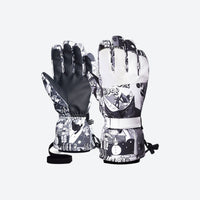 
                  
                    Water-repellent ski gloves in prints and solids - black white print touchscreen snow gloves, for skiing and snowboarding
                  
                