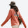 Women's soft merino wool baselayer with mountain print - coral merino wool baselayer long-sleeve on women