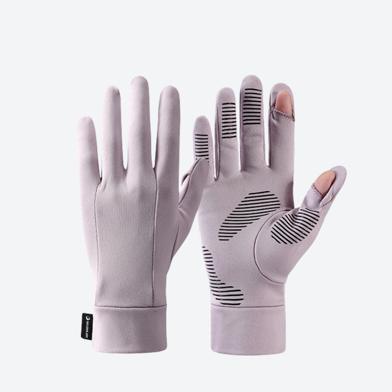 Moisture wicking liner gloves with silicone palm - pink breathable gloves, for trail running and outdoor workouts