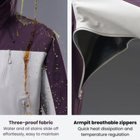 
                  
                    Breathable 3-layer shell with removable fleece liner - purple, for skiing and snowboarding
                  
                