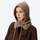 Fine 18.5 micron merino wool hooded neck warmer - camel knitted merino wool balaclava, for skiing and snowboarding