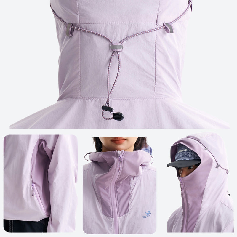 Lightweight water-repellent sun protection jacket - lavender sun jacket, for travel and city walks