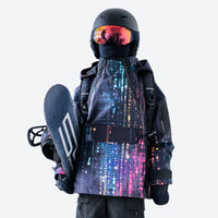 
                  
                    Kids breathable 2-layer splash print ski set - navy splash print kids anorak, for kids skiing and snowboarding
                  
                