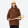 Lightweight cozy versatile mid-layer anorak - brown hooded mid-layer pullover with cap, for travel and city walks