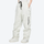 Women's waterproof 2L snow jacket and pants - white snow pants, on-model front view, for skiing and snowboarding