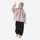 Kids breathable snowboard jacket and bib pants set - pink jacket with black pants, for youth snow play and sledding