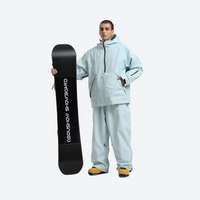 
                  
                    Men's waterproof 2L anorak snow jacket and pants - ice blue jacket with ice blue pants, for cold-weather winter sports
                  
                