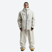 
                  
                    Men's breathable ski jacket with chest zip pockets - white jacket with white pants, for resort and street wear
                  
                