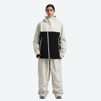 
                  
                    Women's breathable 2-layer snowboard jacket and pants - cream and black colorblock jacket with cream pants
                  
                