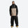 Men's colorblock ski anorak set - black and tan colorblock, on-model front view, for skiing and snowboarding