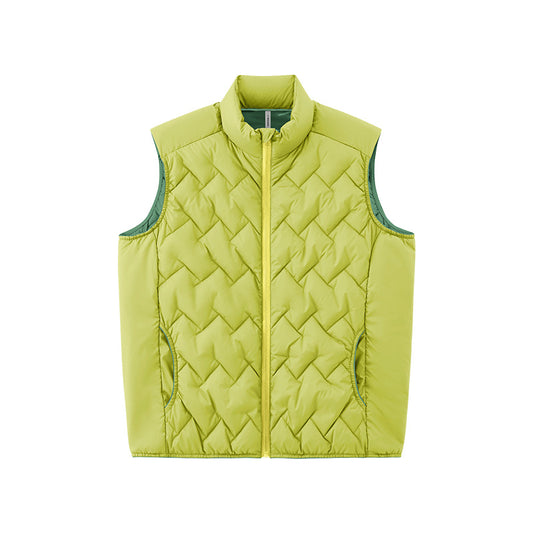 Compact ultralight down vest jacket series - lime green ultralight down vest, for layering in cool weather
