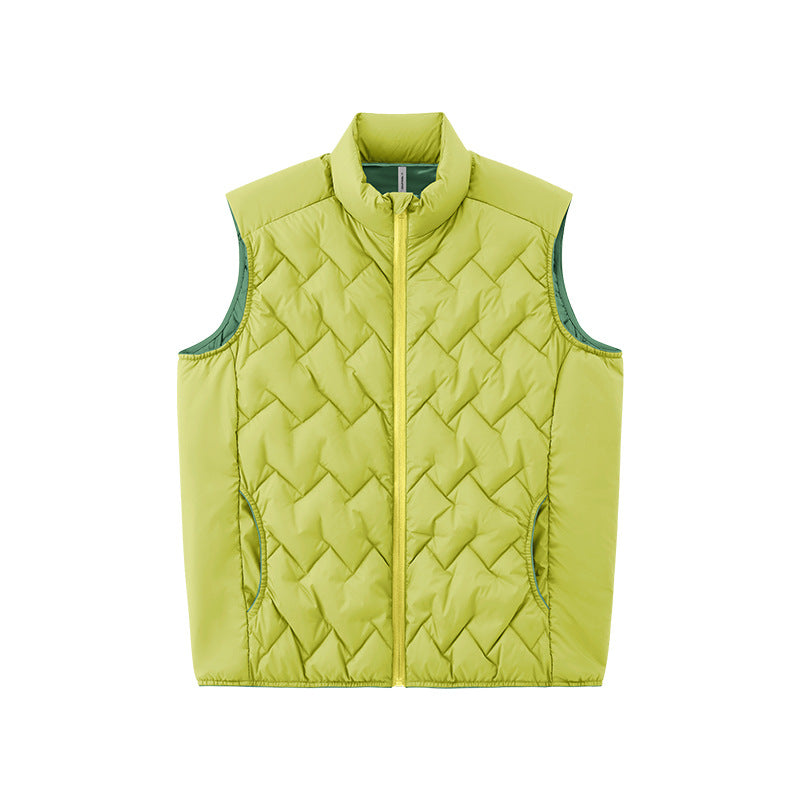 Compact ultralight down vest jacket series - lime green ultralight down vest, for layering in cool weather