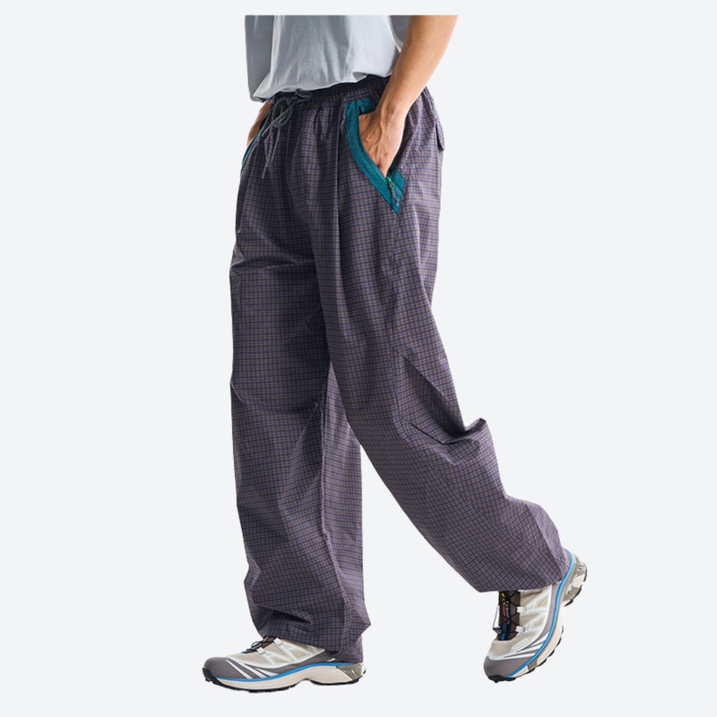 Unisex quick-dry water-repellent hiking pants - dark gray quick-dry hiking pants with blue top, for hiking and trail walking