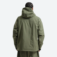 
                  
                    Men's waterproof 2L snow jacket and pants - olive green jacket, on-model back view, for powder days and winter commute
                  
                