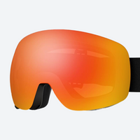 
                  
                    OTG spherical ski goggles - red-orange mirror lens, front view, for winter sports in any weather
                  
                