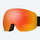 OTG spherical ski goggles - red-orange mirror lens, front view, for winter sports in any weather