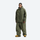 Men's 2-layer snowboard jacket and pants set - olive green jacket with olive pants, for cold-weather winter sports