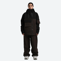
                  
                    Women's colorblock ski pullover set - black and coffee brown colorblock jacket with coffee pants
                  
                