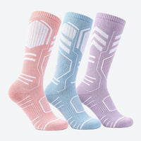 
                  
                    Compression merino wool ski socks - pink blue lavender compression merino ski socks, for hiking and trail walking
                  
                