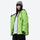 Breathable 2-layer asymmetrical ski jacket with pants - neon green asymmetric jacket, for cold-weather winter sports