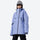Breathable 2-layer asymmetrical ski jacket with pants - light blue asymmetric jacket, for powder days and winter commute