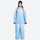 Breathable waterproof 2L ombre ski set - blue gradient jacket with pants, on-model front view, for cold-weather winter sports