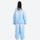 Breathable waterproof 2L ombre ski set - blue gradient jacket with pants, on-model back view, for powder and piste riding