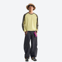 
                  
                    Unisex quick-dry water-repellent hiking pants - dark gray quick-dry hiking pants with yellow top, for warm-weather trekking
                  
                