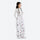 Women's 3L print snow anorak and pants series - white print pants with gray top, for powder and piste riding