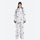 Women's 3L print snow anorak and pants series - white print anorak with print pants, for cold-weather winter sports