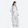 Women's print snowboard anorak with wide-leg pants - white print anorak with print pants, for skiing and snowboarding
