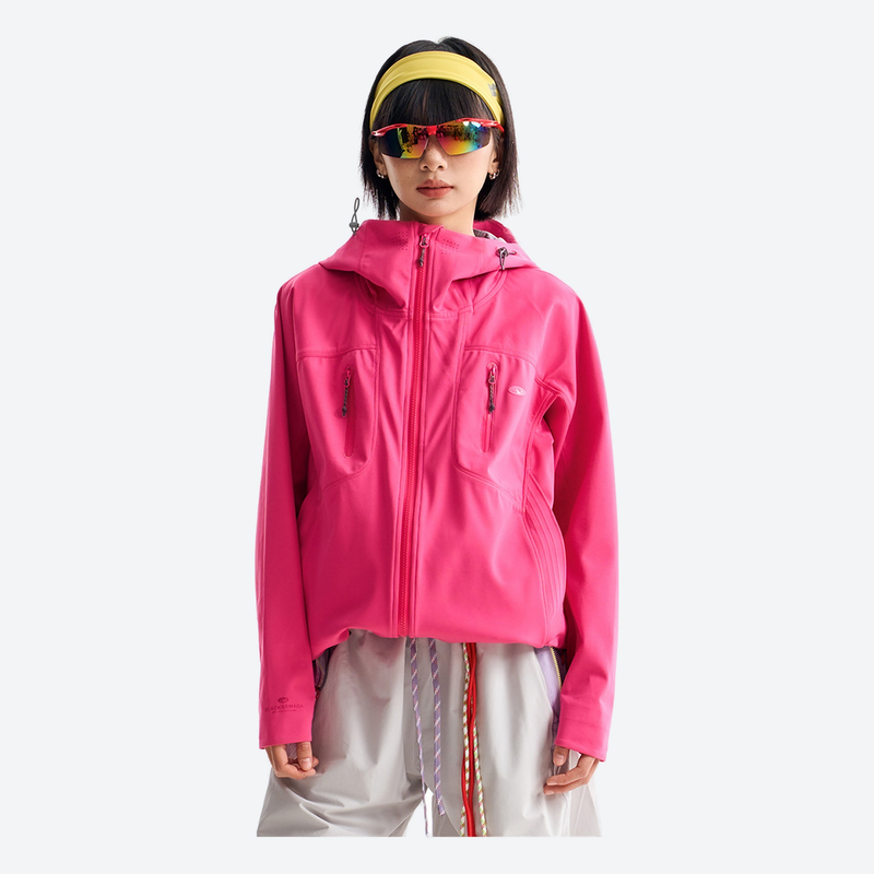 Unisex waterproof softshell jacket with antimicrobial lining - pink softshell jacket, for resort and street wear