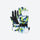 Snow gloves with card pocket and pair clip - printed snow gloves pair, white green print pair view, for snow sports weekends
