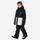 Kids waterproof 2L snow jacket and pants set - black white colorblock kids jacket with black pants, for family resort trips