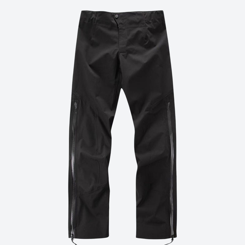 Men's lightweight rain pants with taped seams - black hardshell hiking pants, for travel and daily commute