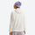 Breathable quick-dry pullover with funnel hood - cream hooded mid-layer pullover on women with beanie, back standing view