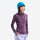Women's slim UPF50 sun protection jacket - purple slim fit sun jacket on women with blue beanie, for travel and city walks