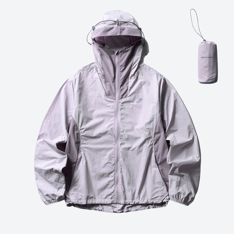 Water-repellent breathable sun jacket with hood - lavender sun jacket, for cycling and commuting