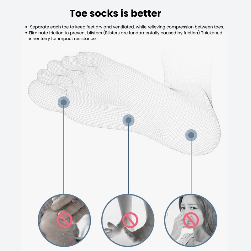 Merino wool toe socks for blister-free miles - five-toe merino wool socks, for travel and city walks