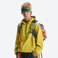 
                  
                    Soft breathable mid-layer pullover with hood - lime hooded mid-layer pullover on men with beanie and sunglasses
                  
                