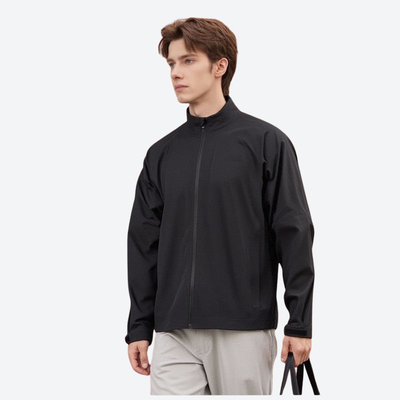 Men's lightweight windproof hardshell jacket - black golf hardshell jacket, for golf and outdoor sports