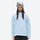 Soft warm fleece liner jacket for cold days - light blue fleece liner jacket on women with goggles