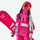 Kids snowboard jacket bibs and pants combo - pink white kids jacket, for family resort trips